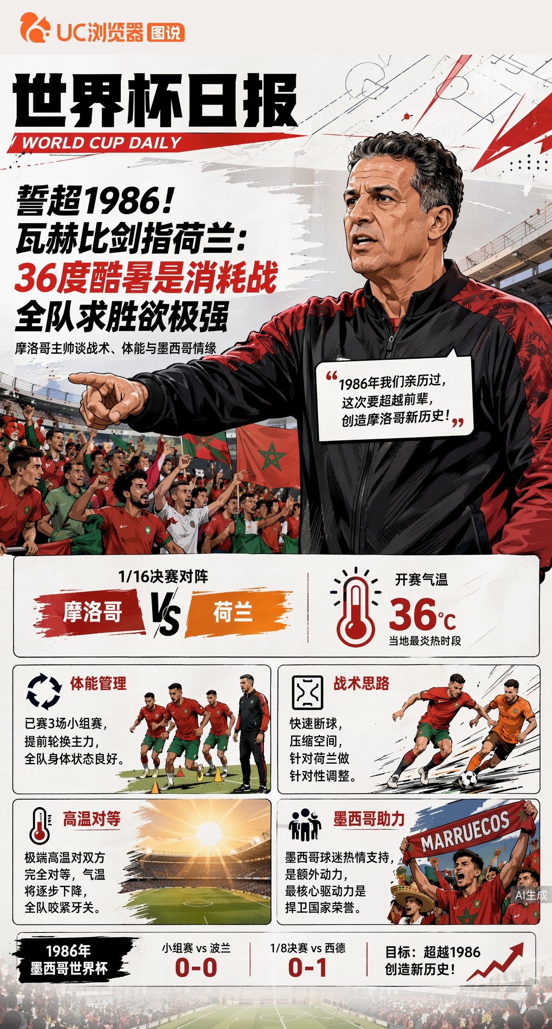 誓超1986！瓦赫比剑指荷兰：36度酷暑是消耗战，全队求胜欲极强