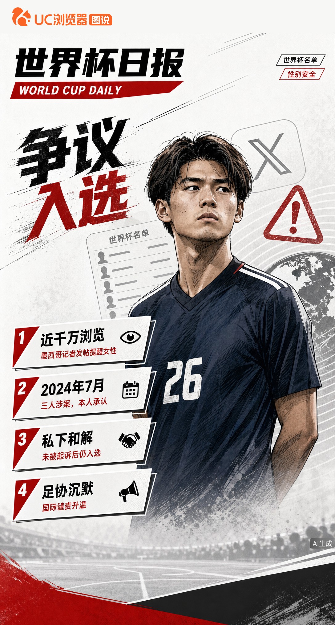 曝强奸和解仍入选！日本球员佐野海舟世界杯名单引全球争议