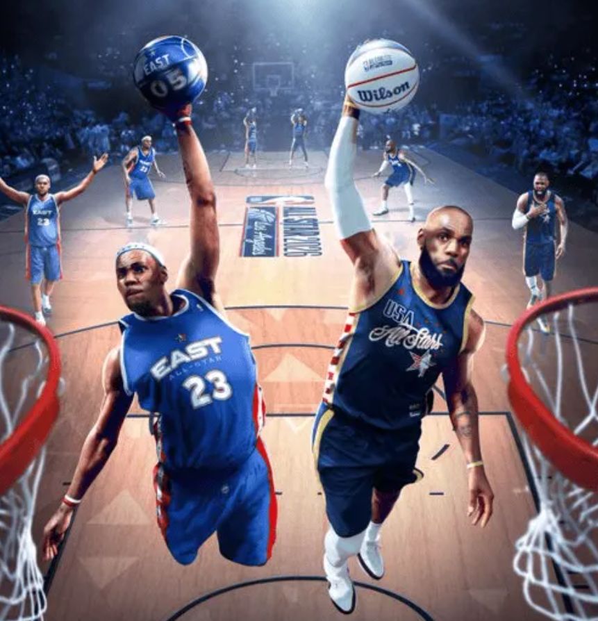 NBA全明星正赛将在洛杉矶快船主场举办。
赛前，美媒NBA on Prime晒出