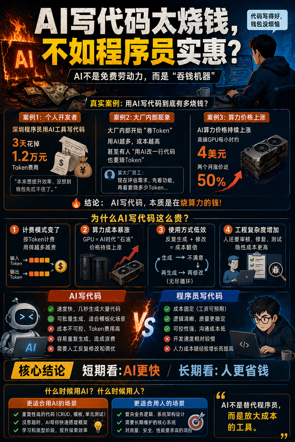 看起来效率翻倍，实则成本翻了好几倍

或许用AI写代码并不省钱……