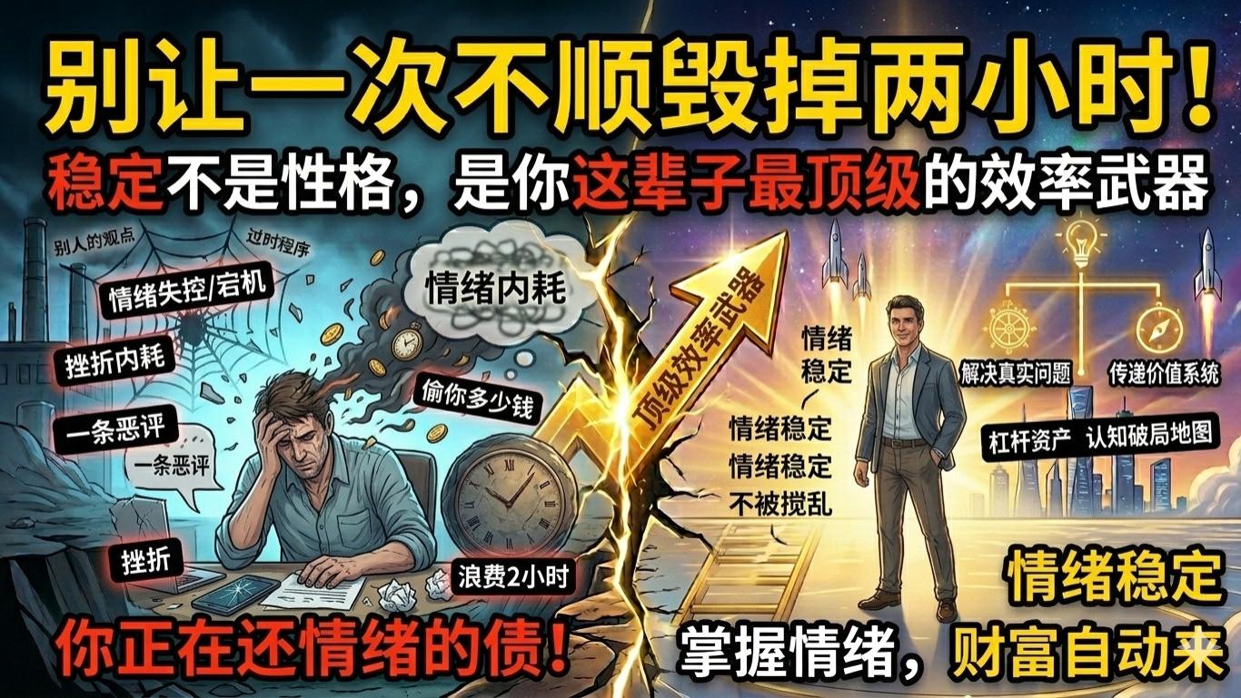 别让一次不顺毁掉两小时！稳定不是性格，是你这辈子最顶级的效率武器