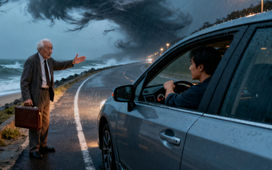 暴雨夜，好心载了位浑身湿透的搭车客，到家后人凭空消失，后座留下的公文包让我全家炸开了锅