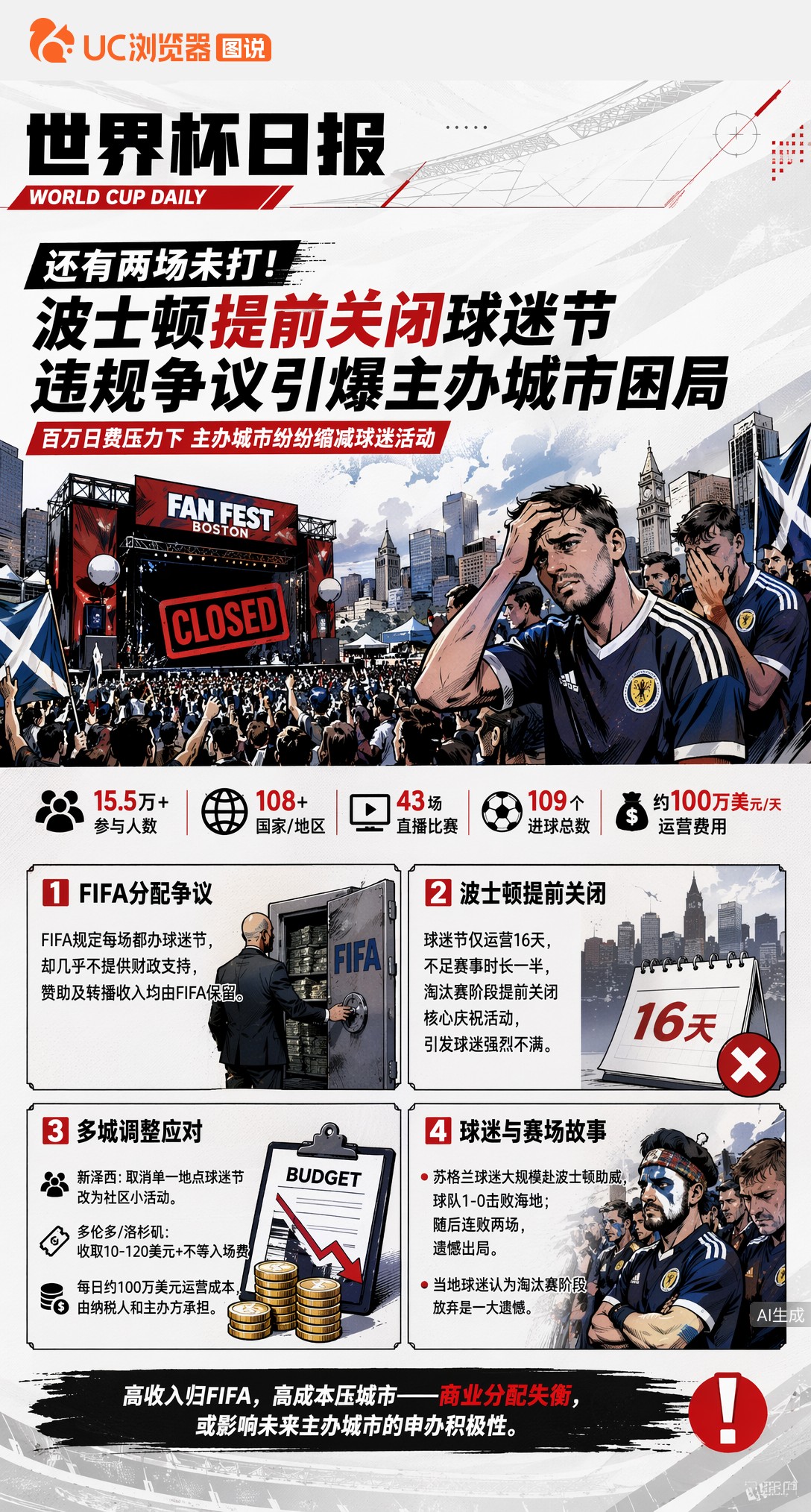 还有两场未打！波士顿提前关闭球迷节，违规争议引爆主办城市困局