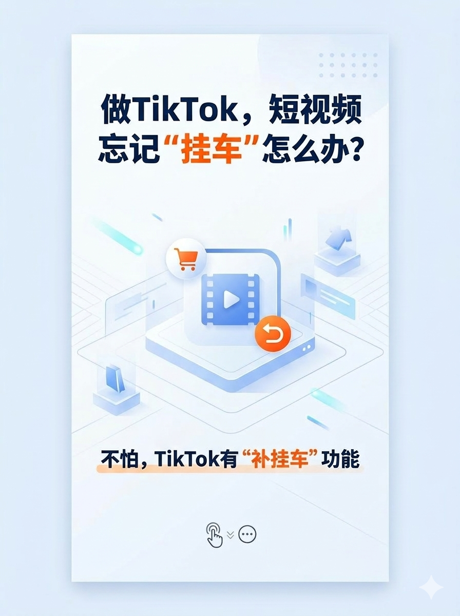做TikTok，短视频忘记“挂车”怎么办？