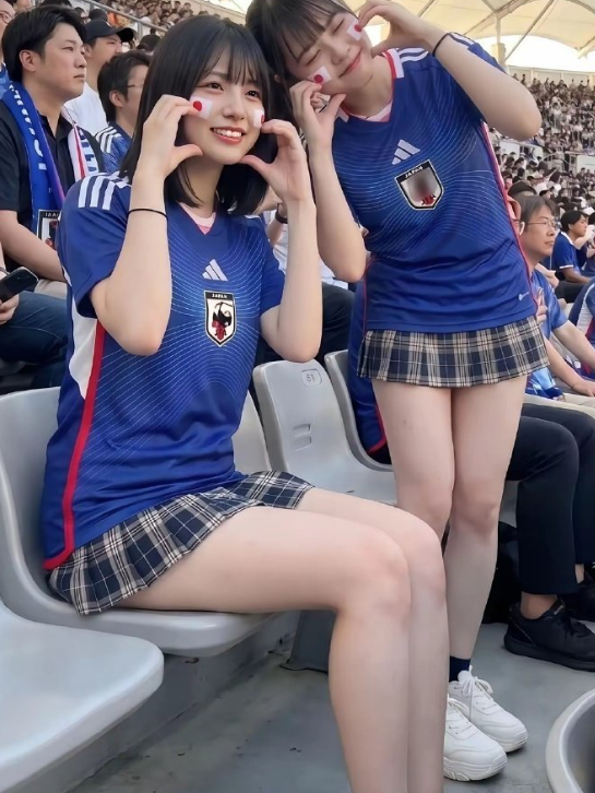 世界杯，日本输球出局。
赛后日本女球迷久久不愿离去！