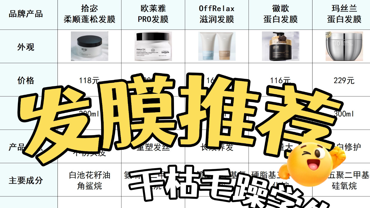 柔顺亮发发膜哪家最好用？发膜推荐干枯毛躁学生！护发易如反掌