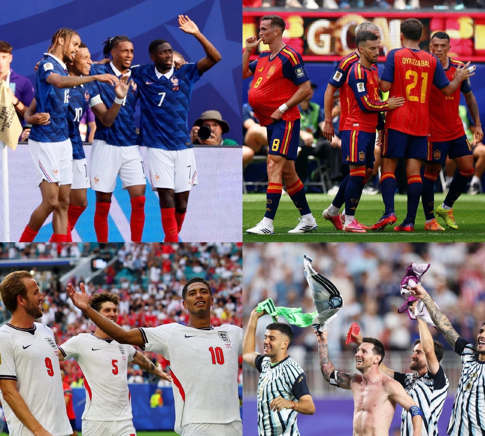 2026美加墨世界杯四强：

❶法国🇫🇷：姆巴佩、奥利塞等
❷西班牙🇪