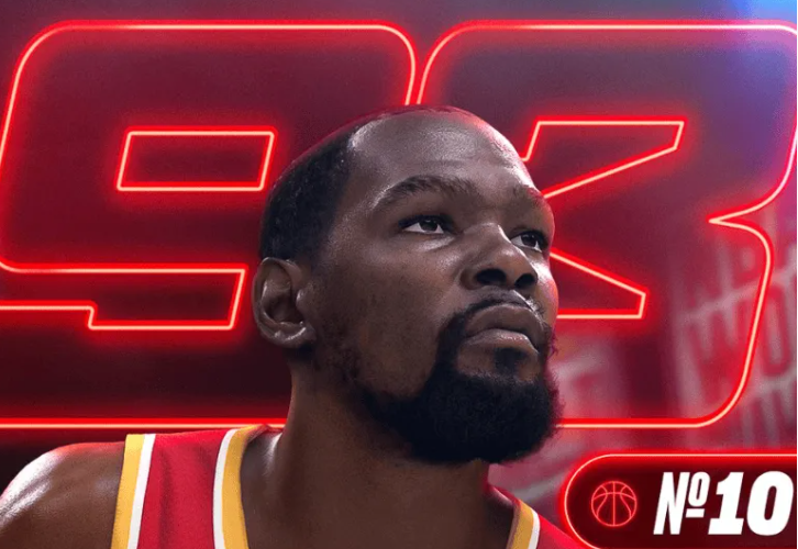 NBA2K官方晒出图片。2K刚刚公布了电子游戏2K27中球员能力值榜单的第十位。