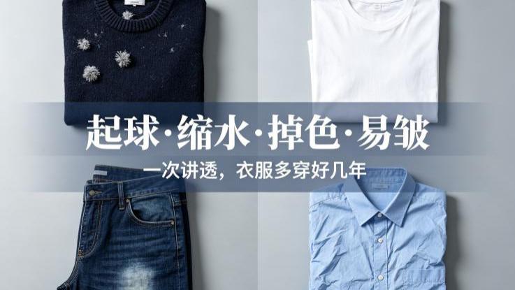 起球、缩水、掉色、易皱？一文搞定四大面料难题，衣服多穿好几年