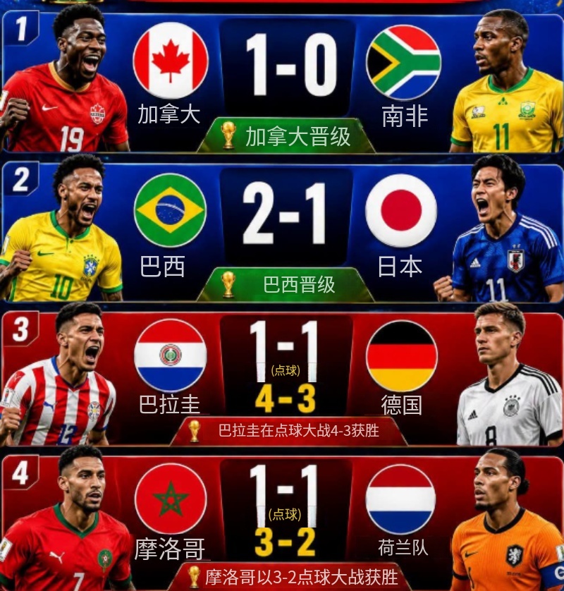 2026世界杯可能变成2026非洲杯。

荷兰和德国两支强队相继倒在点球大战中，