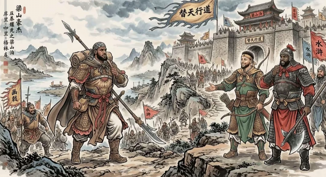  紫金庙堂尽庸官，乐邦风雪上梁山