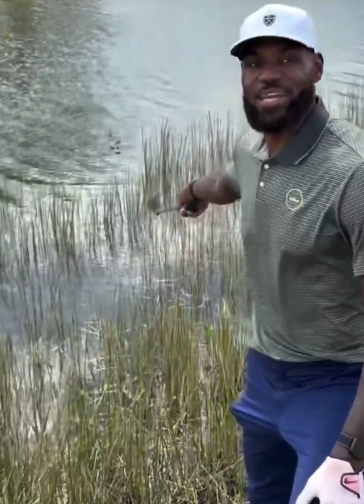 惊魂现场曝光！詹姆斯捡球遇到鳄鱼 打趣：我要是落水可能就完蛋
