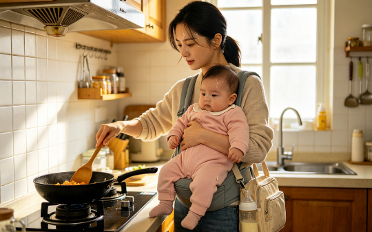 加班到深夜，妻子抱娃炒菜。第2天女儿哭哑了嗓子，我妈充耳不闻。我掏出手机：金牌育儿嫂，明天上岗