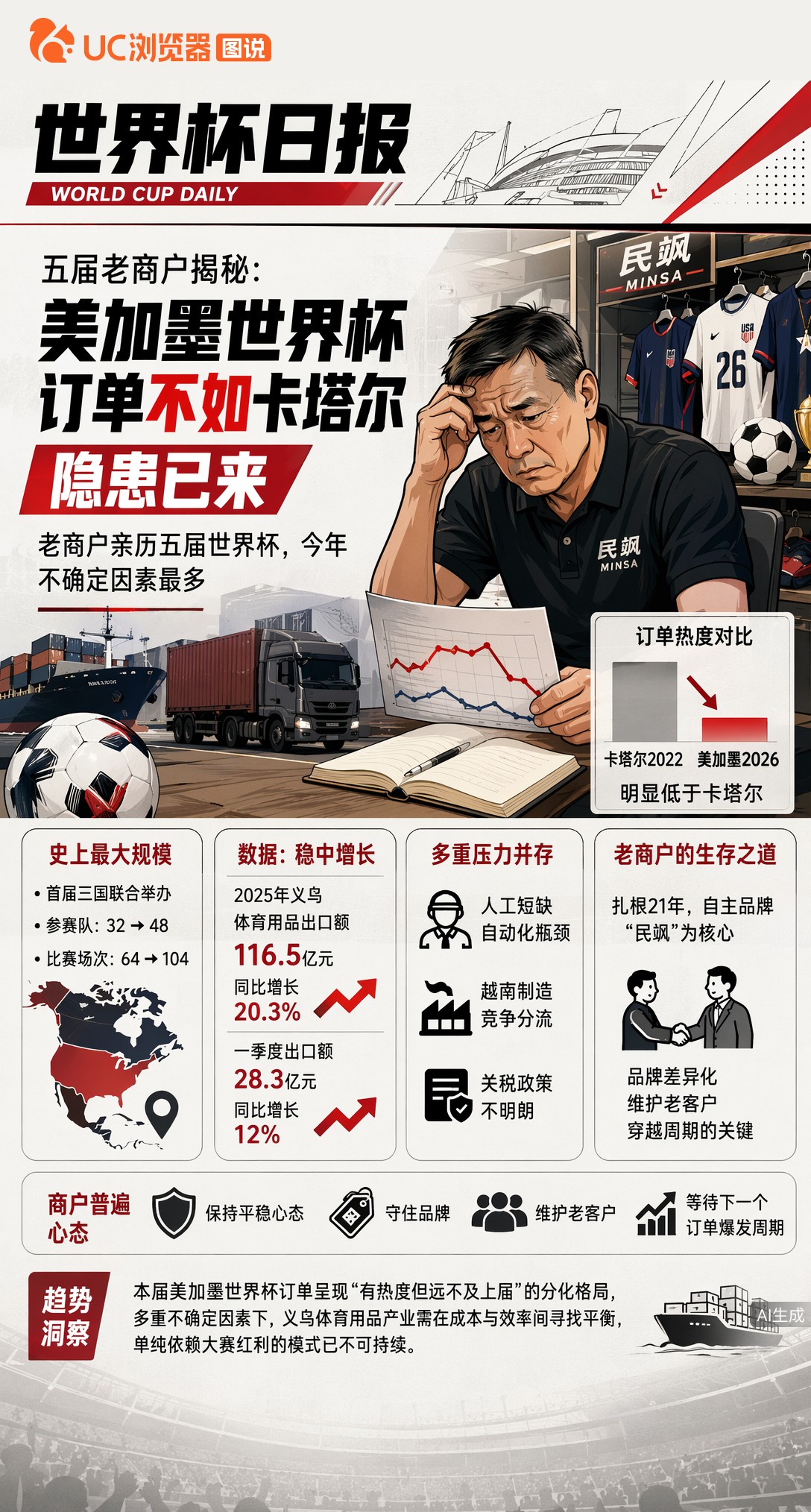 五届老商户揭秘：美加墨世界杯订单不如卡塔尔，隐患已来