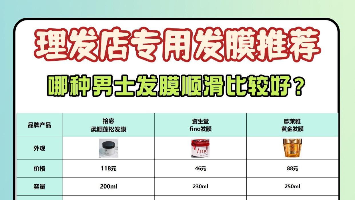 哪种男士发膜顺滑比较好？理发店专用发膜推荐！买前必看