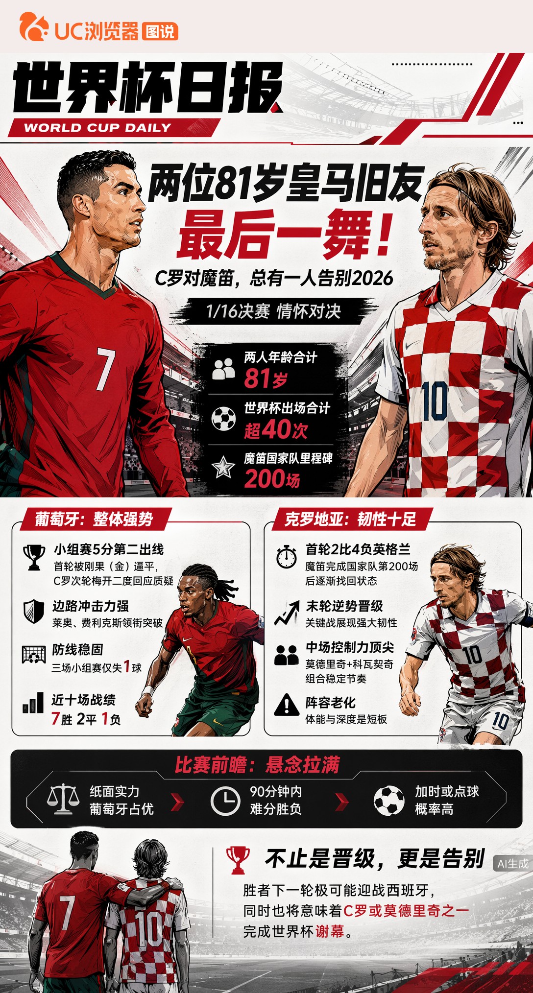 两位81岁皇马旧友最后一舞！C罗对魔笛，总有一人告别2026