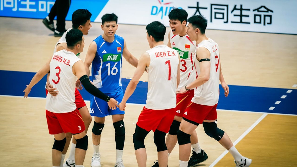 完美组合！中国男排28-26胜印度，张景胤王滨两王滨“2攻”缔造