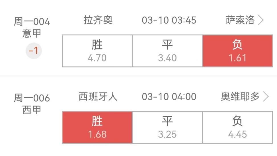 3月9日周一竞彩推荐3串1：西汉姆联+拉齐奥+西班牙人
