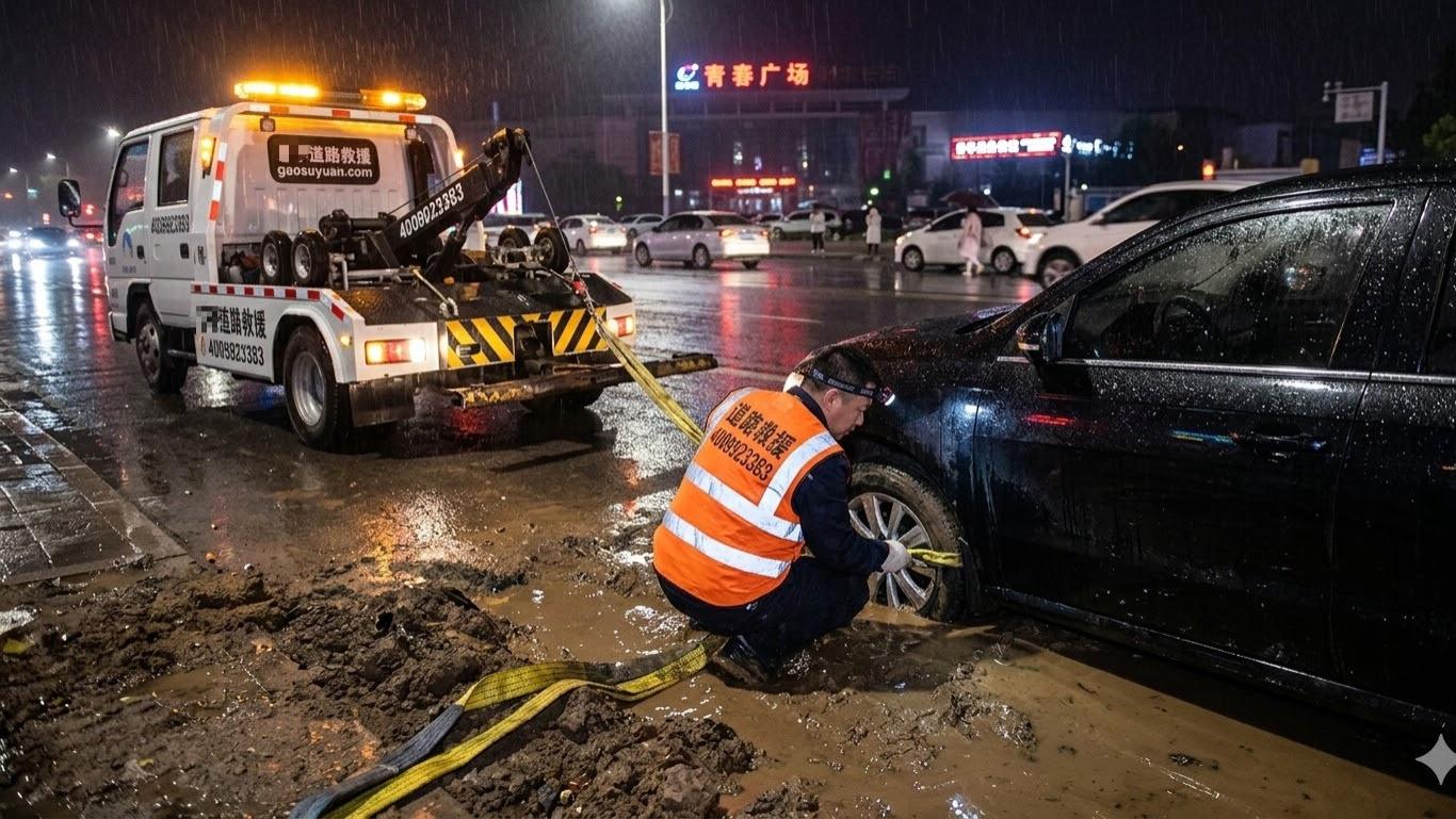 乐亭老乡注意！雨天车陷大钊路动弹不得？本地老司机教你这招不花冤枉钱！
