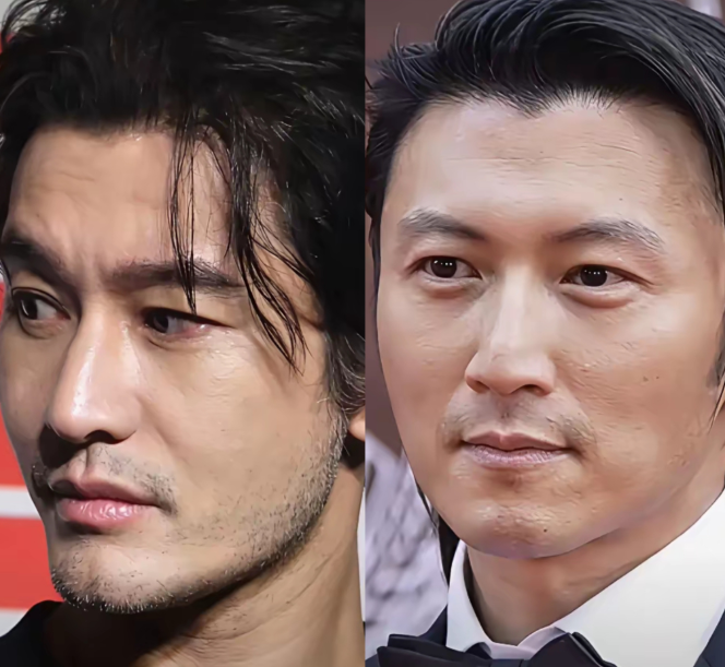 都是素颜的情况下
黄晓明居然碾压谢霆锋，谢霆锋这张素颜化妆了仍然不敌小明哥