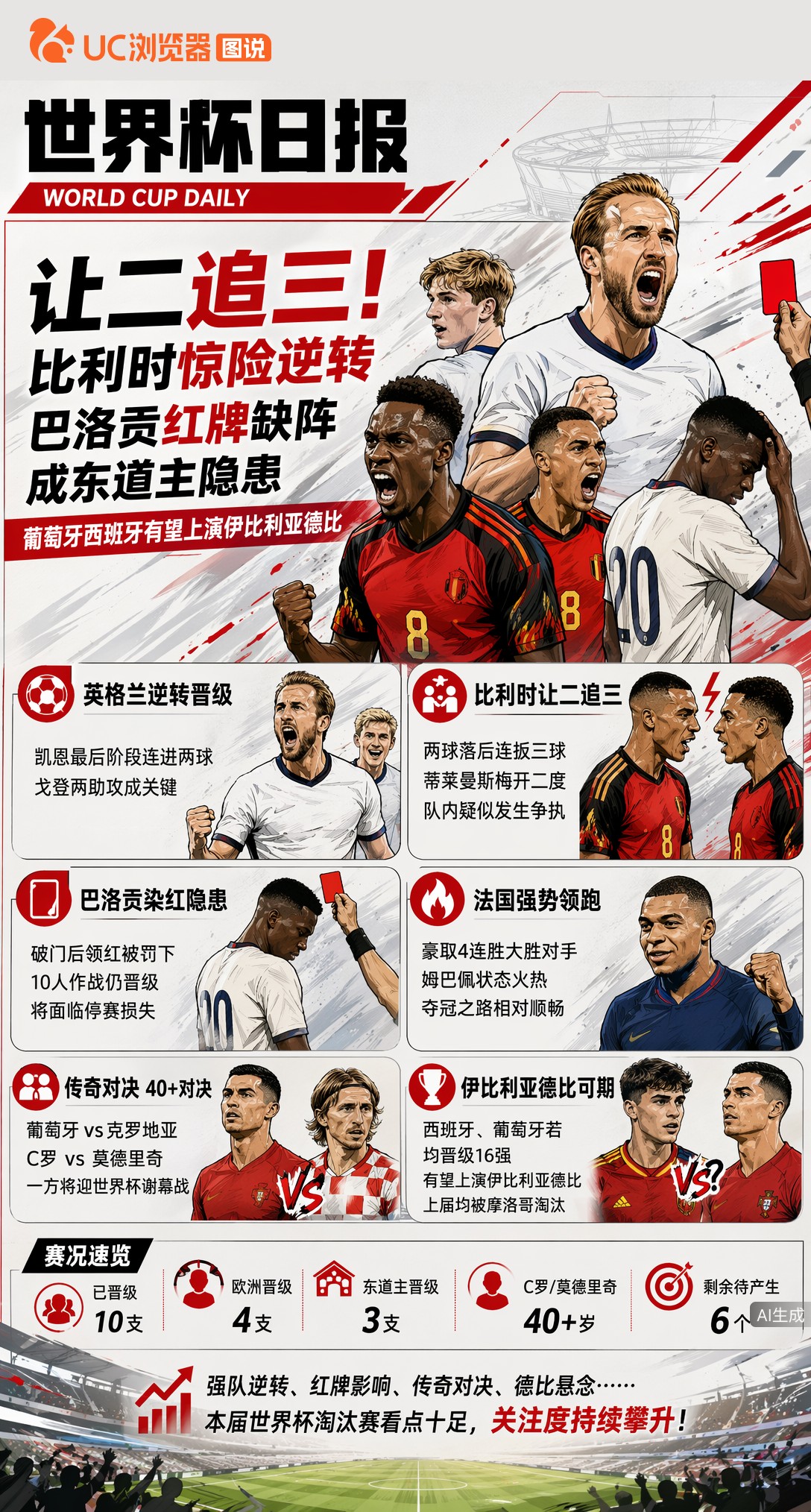 让二追三！比利时惊险逆转，巴洛贡红牌缺阵成东道主隐患