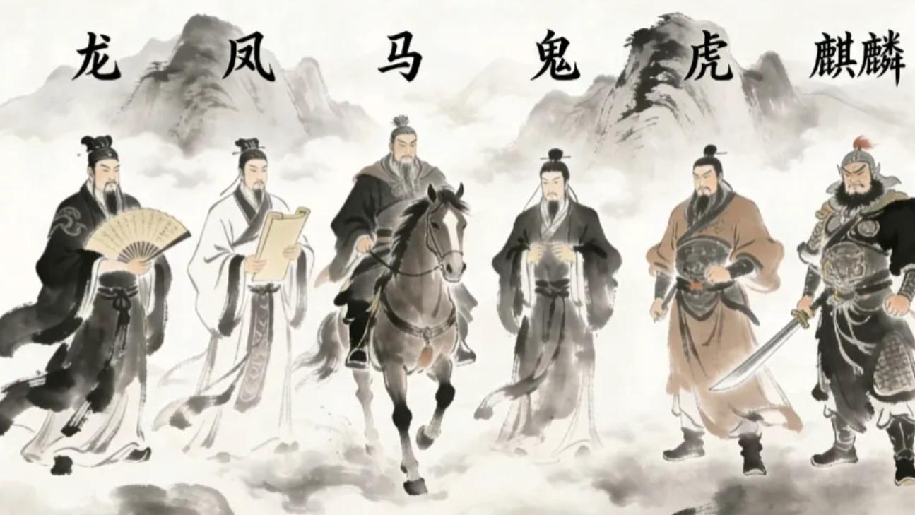 三国六大奇才，龙、凤、马、鬼、虎、麒麟，分别对应的是谁？