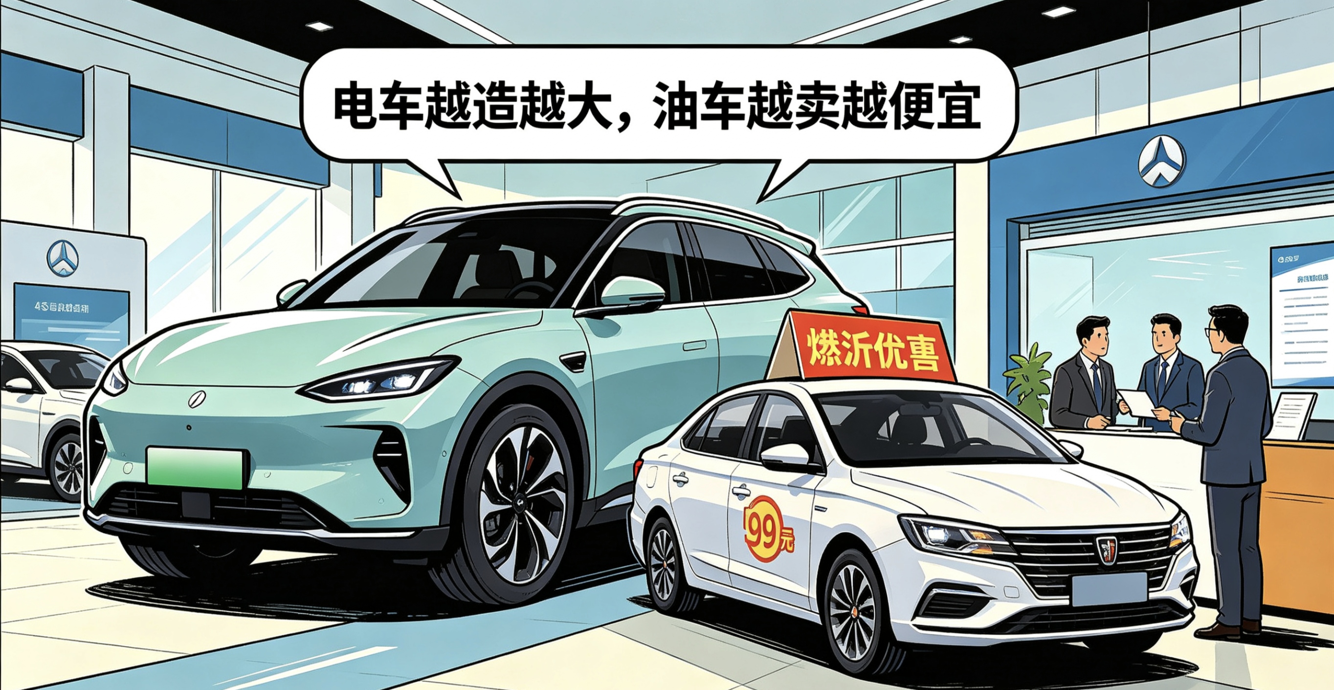 1. 电车靠“大空间+低用车成本”抢油车客户，油车被迫降价自救
同样15万，燃油