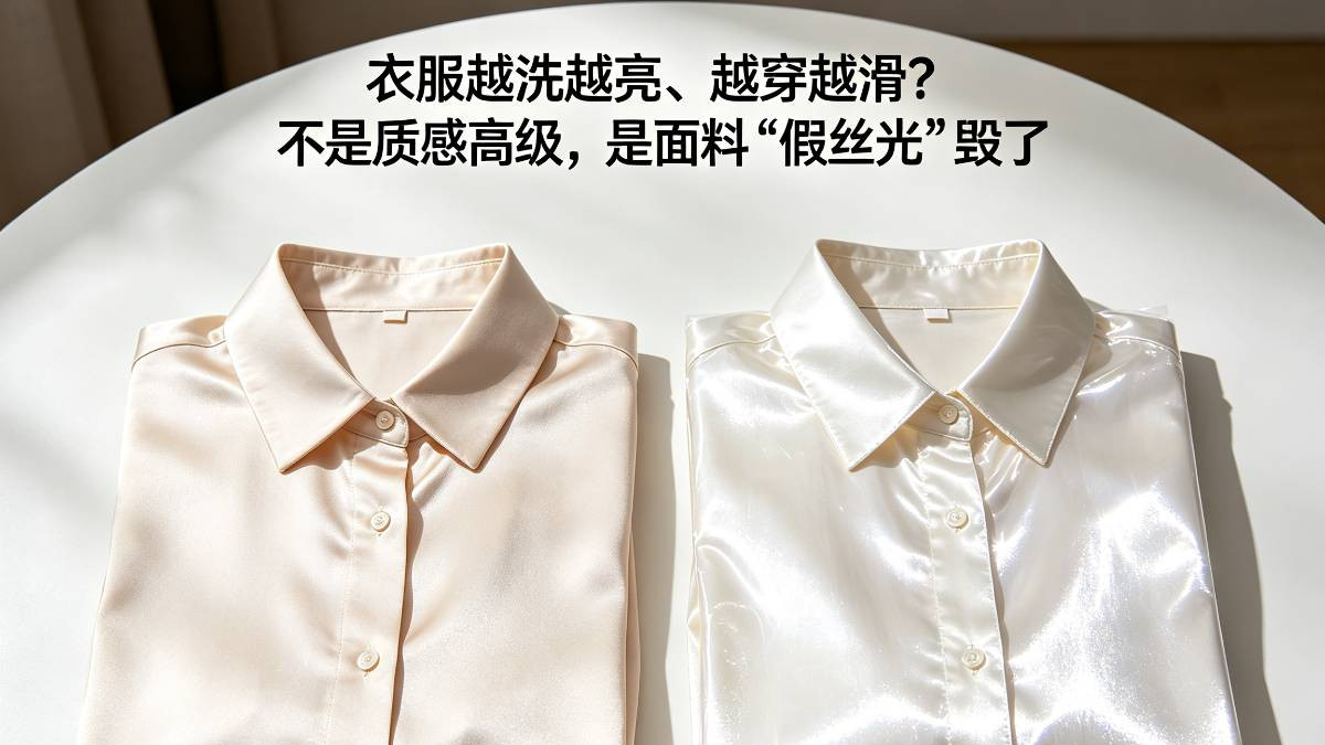 衣服越洗越亮、越穿越滑？不是质感高级，是面料“假丝光”毁了！
