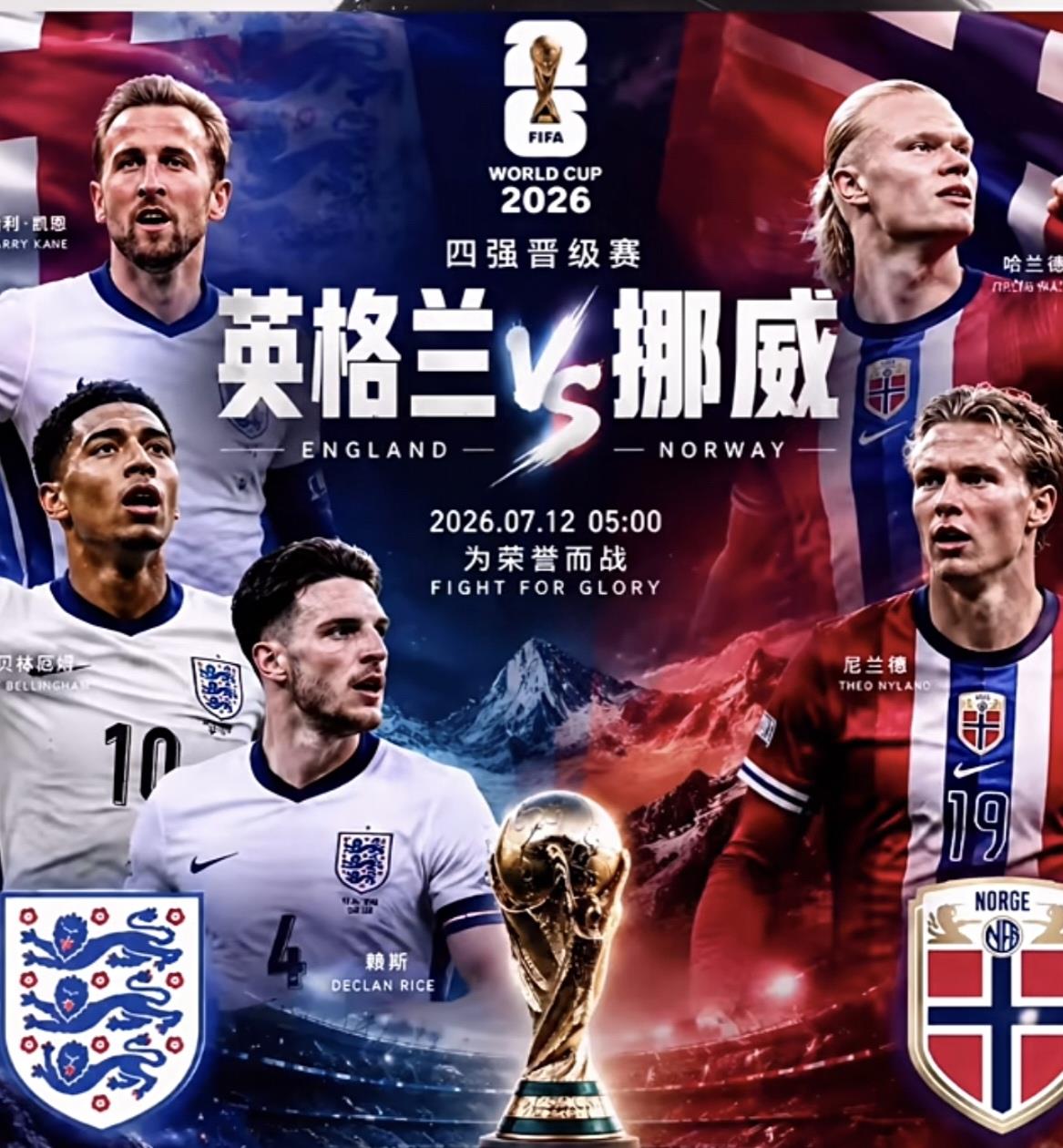 世界杯 四分之一淘汰赛中英格兰将要对阵挪威。而有意思的事是英格兰后备门将是曼城的