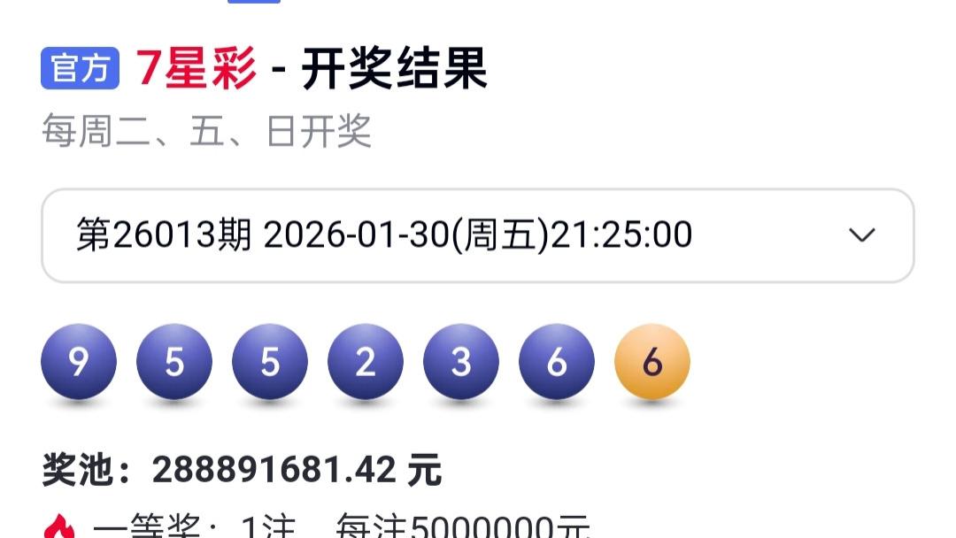 七星彩爆500万头奖！全国仅1注被四川幸运儿独揽