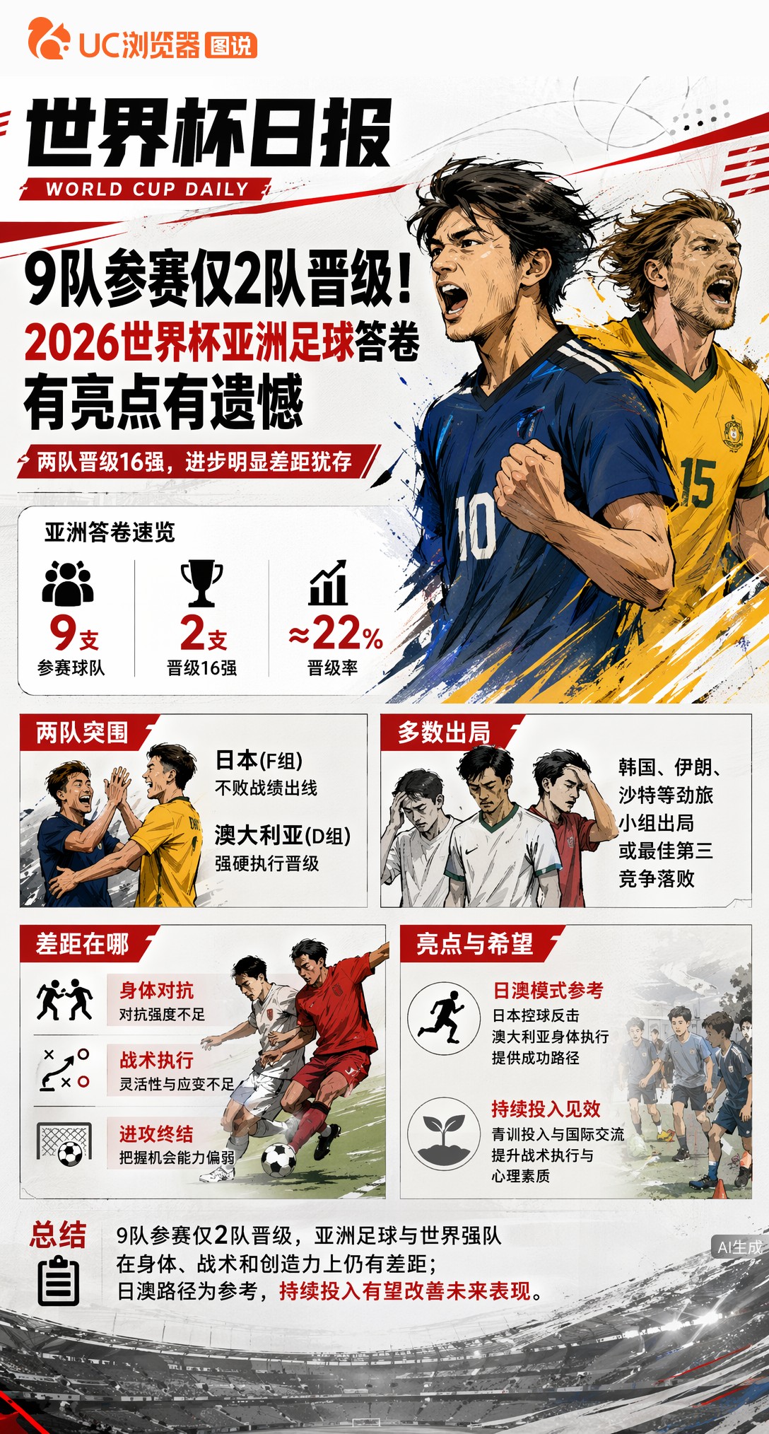 9队参赛仅2队晋级！2026世界杯亚洲足球答卷有亮点有遗憾