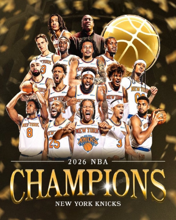 纽约尼克斯NBA历史上第一个双冠！
NBA杯冠军+总冠军！ ​