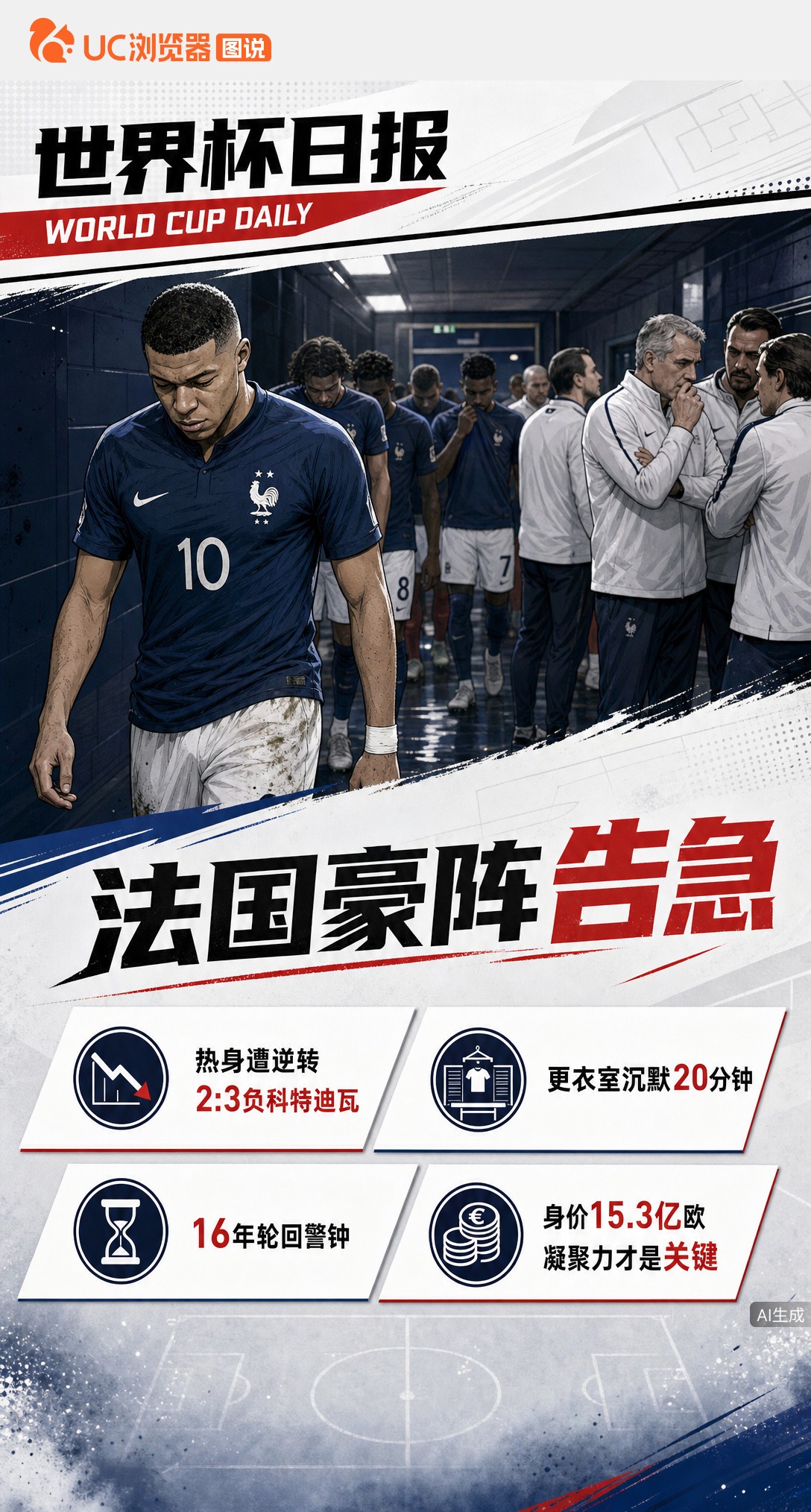 史上最贵法国队内讧告急！姆巴佩黑脸出走，16年魔咒要重演？