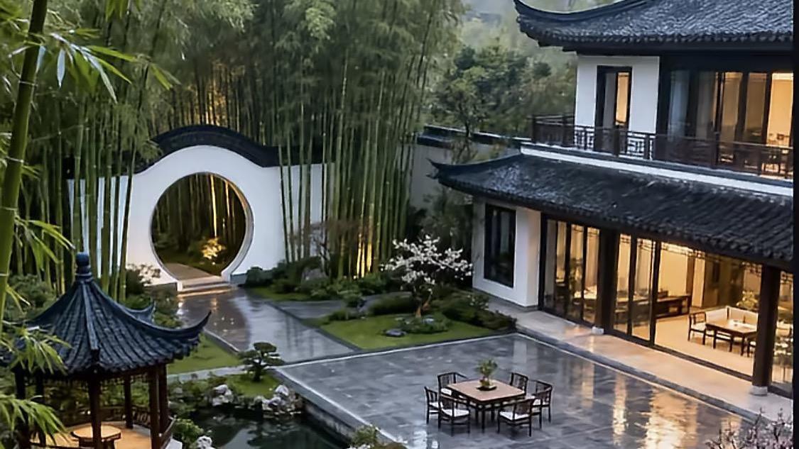 572㎡放弃一进院“假意境”，换来二进院的真生活，变成最逍遥的苏园气质！