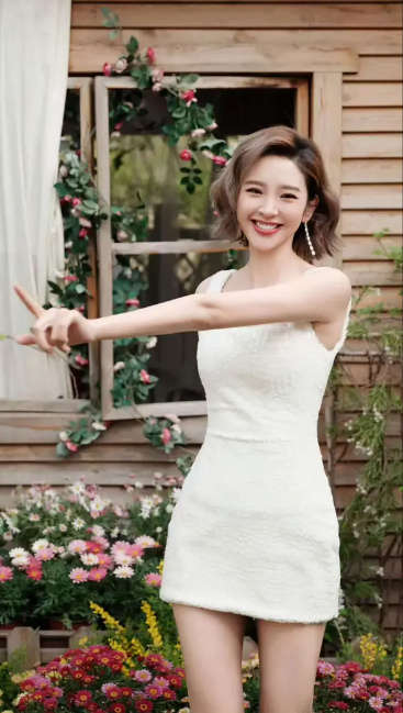 唐艺昕穿白裙配甜美卷发元气满满 皮肤白皙少女感满溢