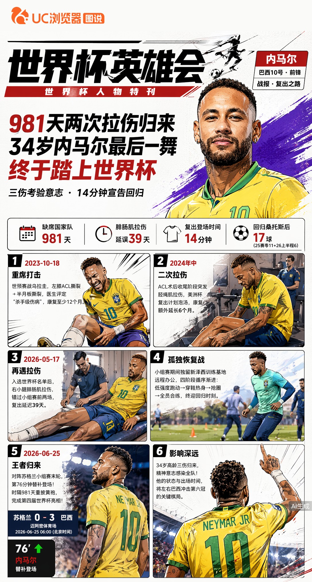981天两次拉伤归来，34岁内马尔最后一舞终于踏上世界杯