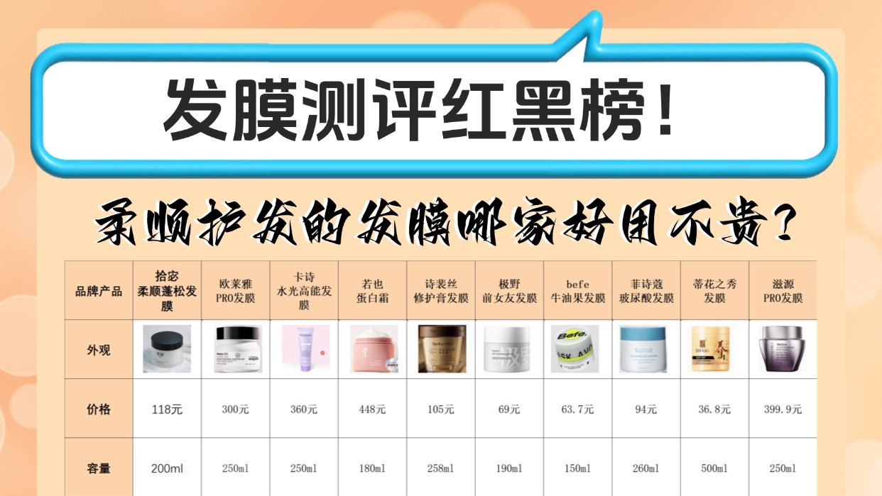 柔顺护发的发膜哪家好用不贵？发膜测评红黑榜！全网最全测评