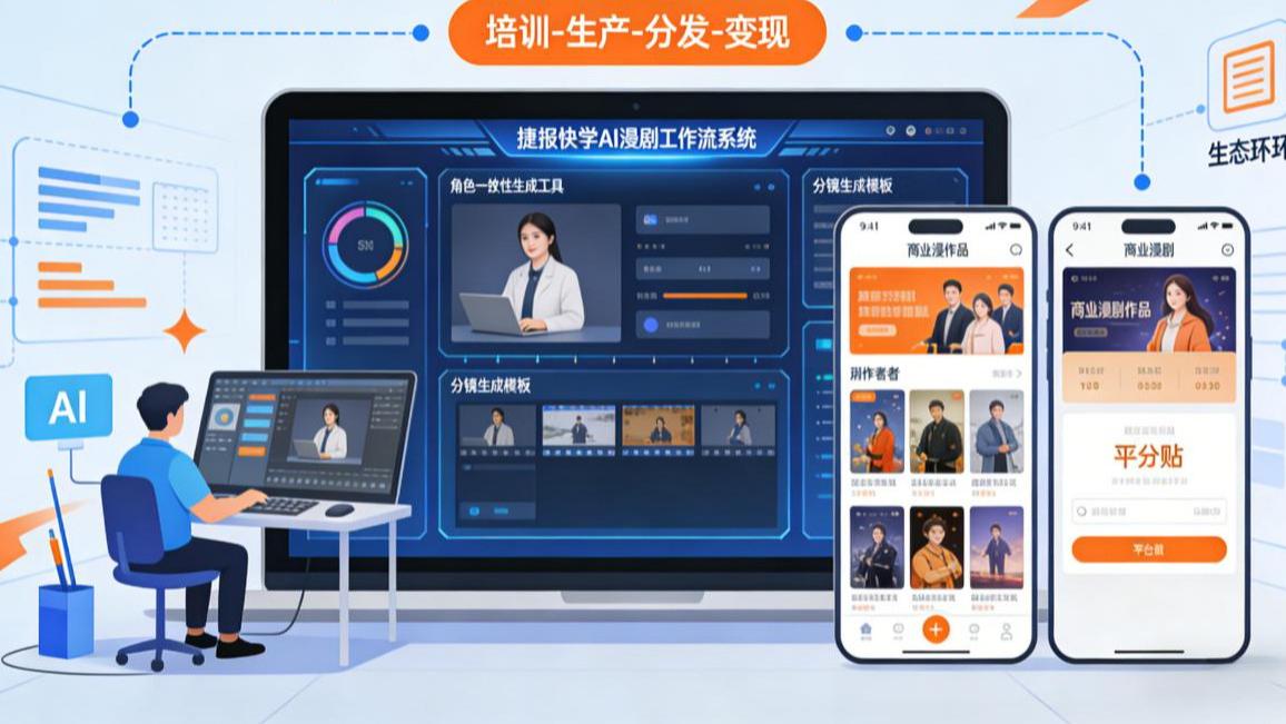 捷报快学AI漫剧培训营：用多维角色一致性工作流，抢占新风口