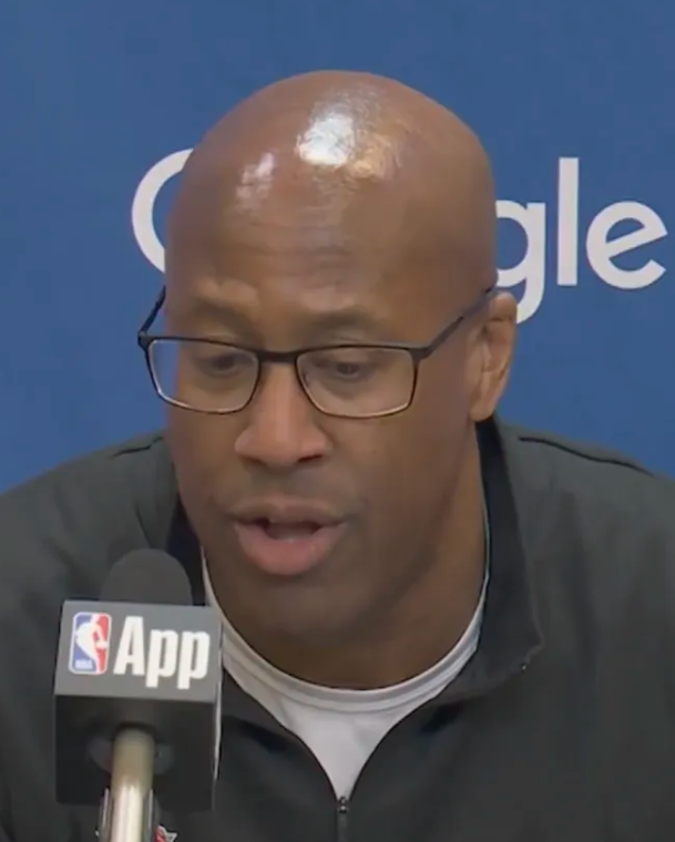 NBA季后赛，迈克-布朗在拿下G5胜利后发表开场讲话：“我们赛前着重强调卡位抢板