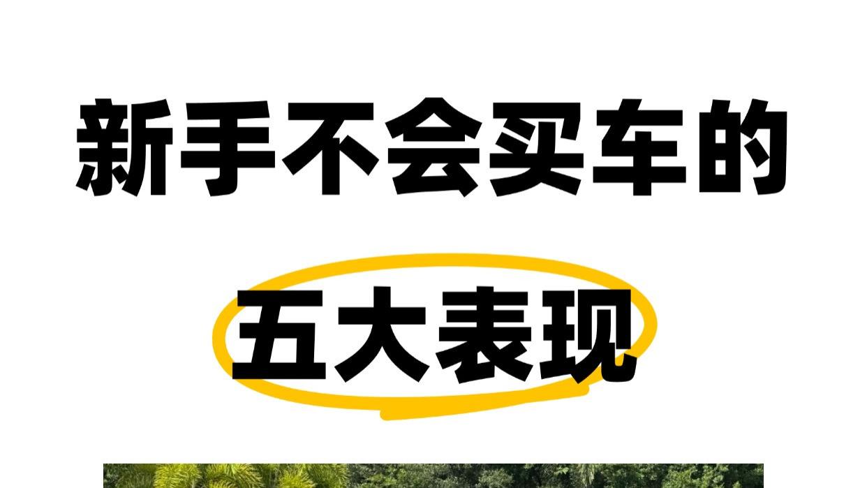 新手不会买车的五大表现！