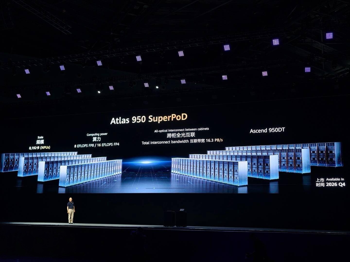 远超英伟达，华为发布最新人工智能超节点＋集群Atlas 950！