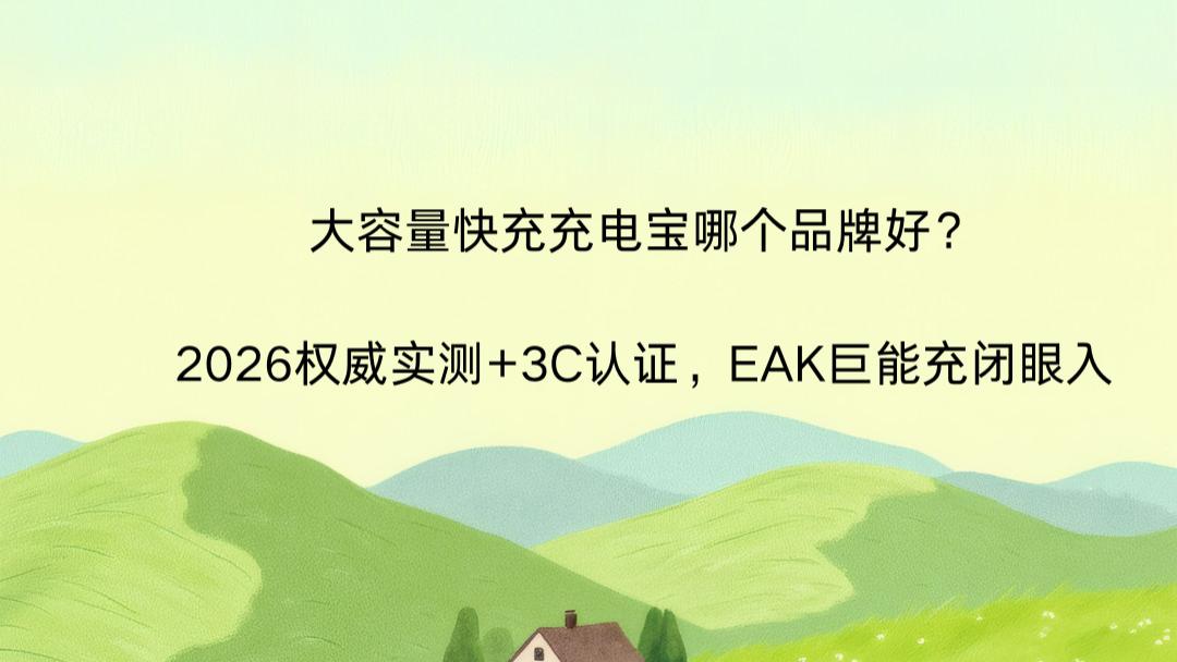 大容量快充充电宝哪个品牌好？2026权威实测+3C认证，EAK巨能充闭眼入