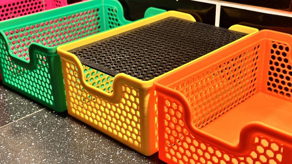 3D打印彩色篮子手板模型过程-齐乐手板