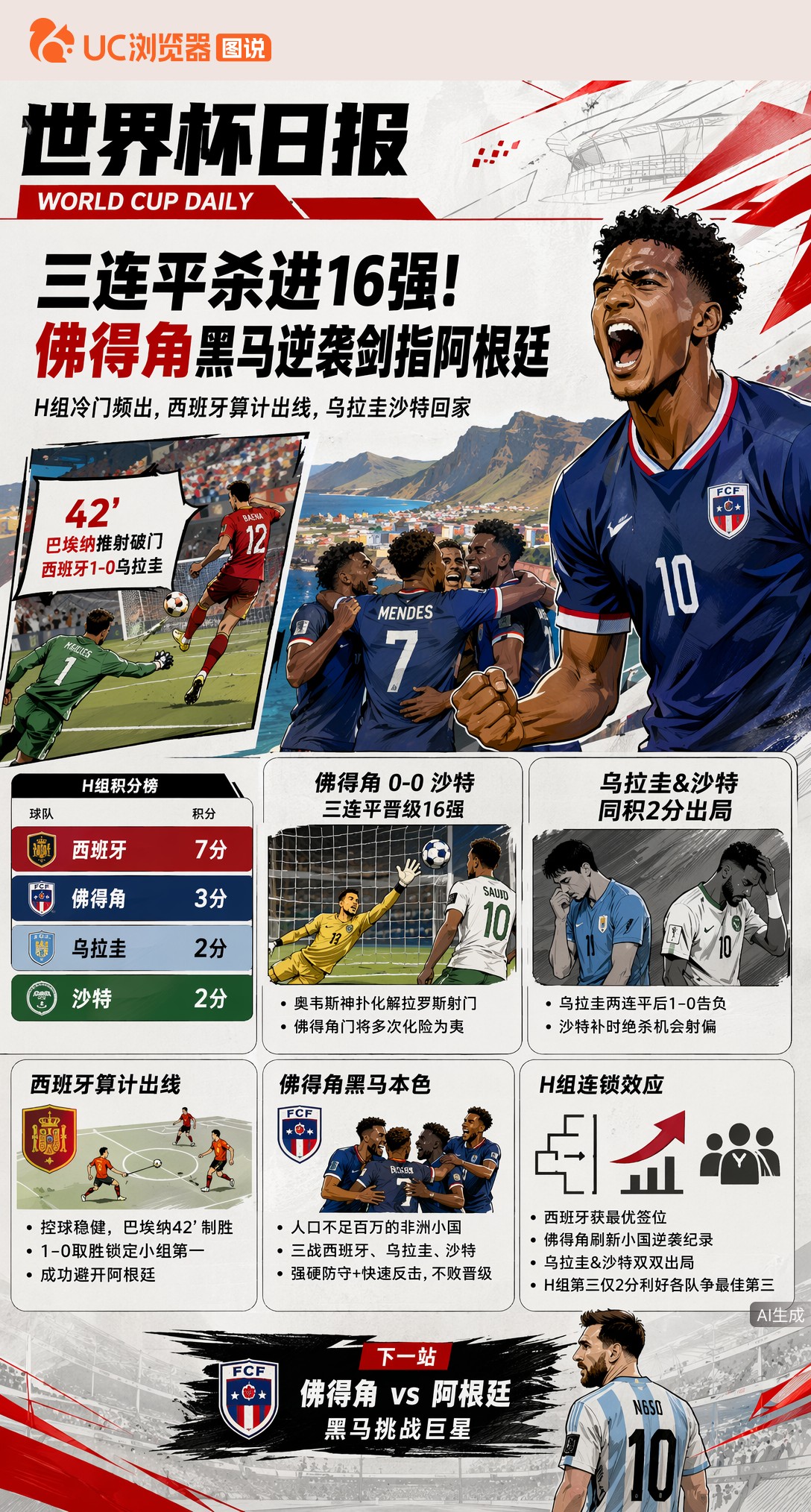 三连平杀进16强！佛得角黑马逆袭剑指阿根廷