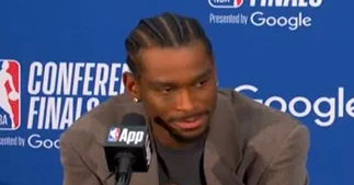 NBA季后赛后雷霆球员谢伊-吉尔杰斯-亚历山大接受媒体采访，谈及在疲劳中坚持比赛