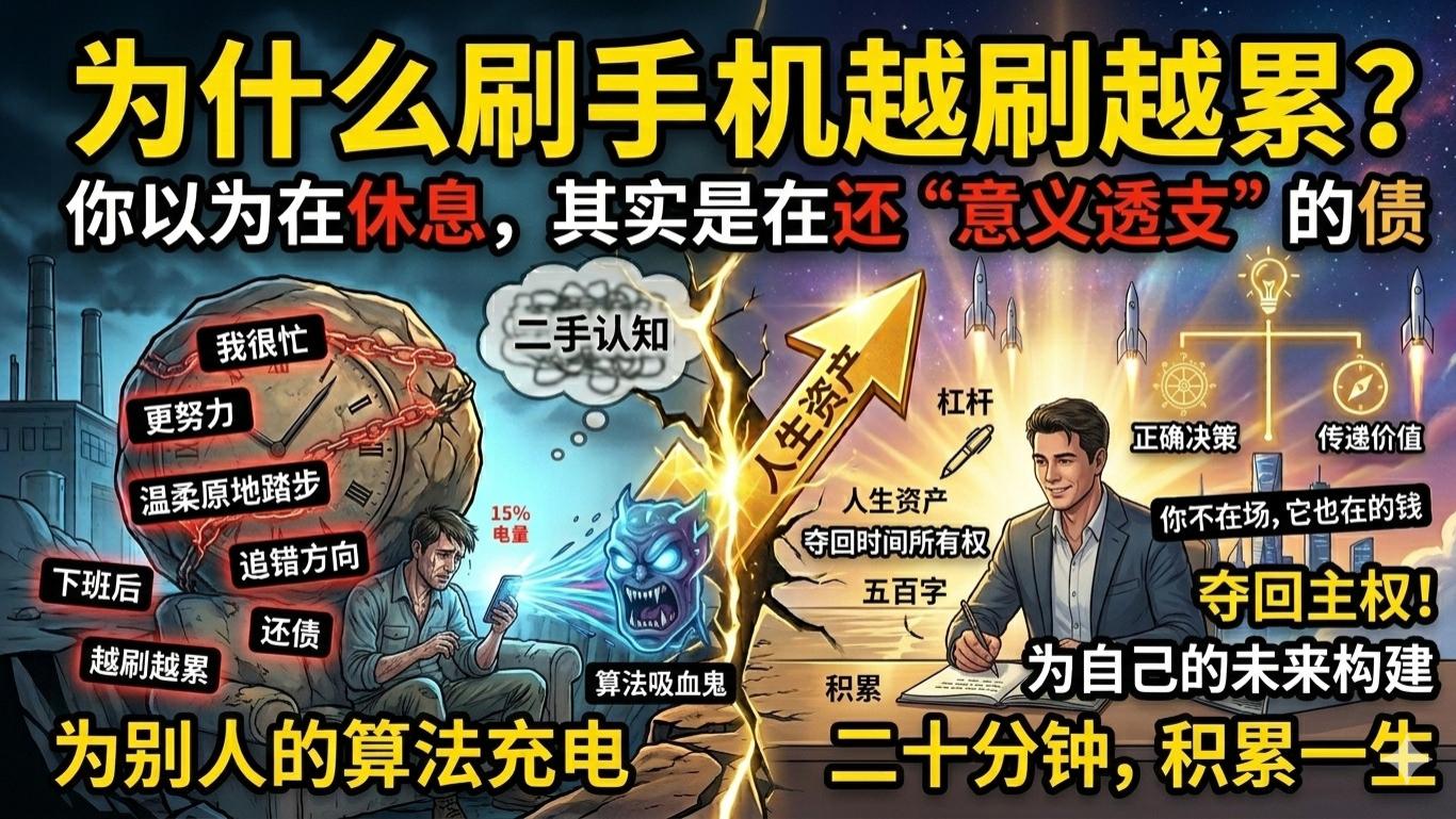 为什么刷手机越刷越累？你以为在休息，其实是在还“意义透支”的债