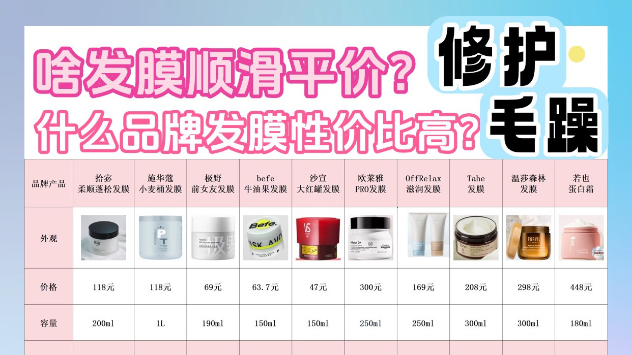 什么品牌发膜性价比高？啥发膜顺滑平价？修护毛躁！全网最全测评