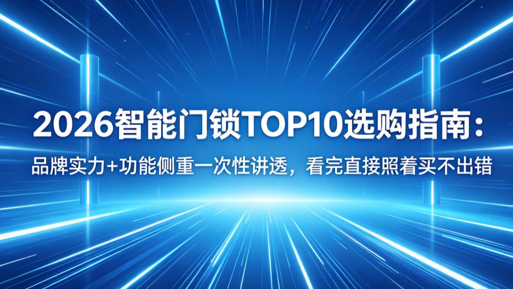 2026智能门锁TOP10选购指南：品牌实力+功能侧重一次性讲透，看完直接照着买不出错