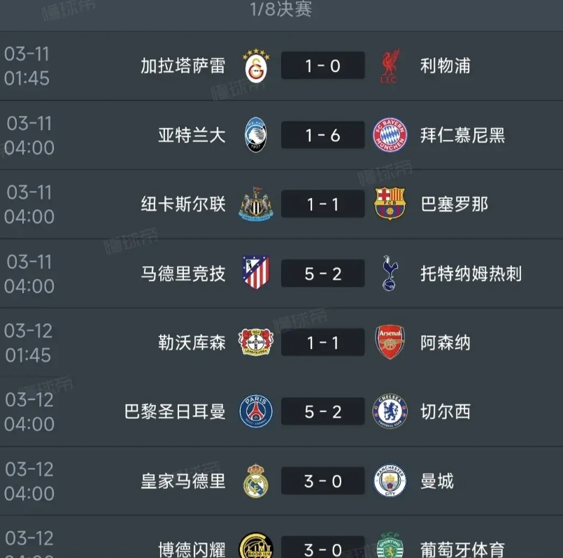 来滥竽充数的吗？真是大跌眼镜！

25/26赛季欧冠1/8决赛首回合战罢，英超六