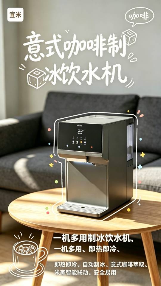 宜米意式咖啡制冰饮水机